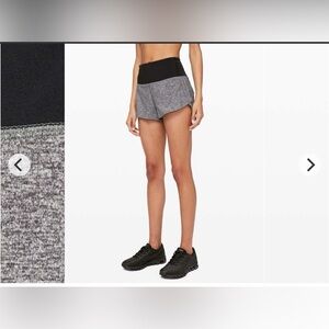 Lululemon Speed Up Short High-Rise 2.5" Heather Lux Multi Black Shorts Size 10